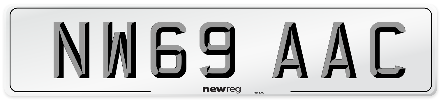 NW69 AAC Number Plate from New Reg